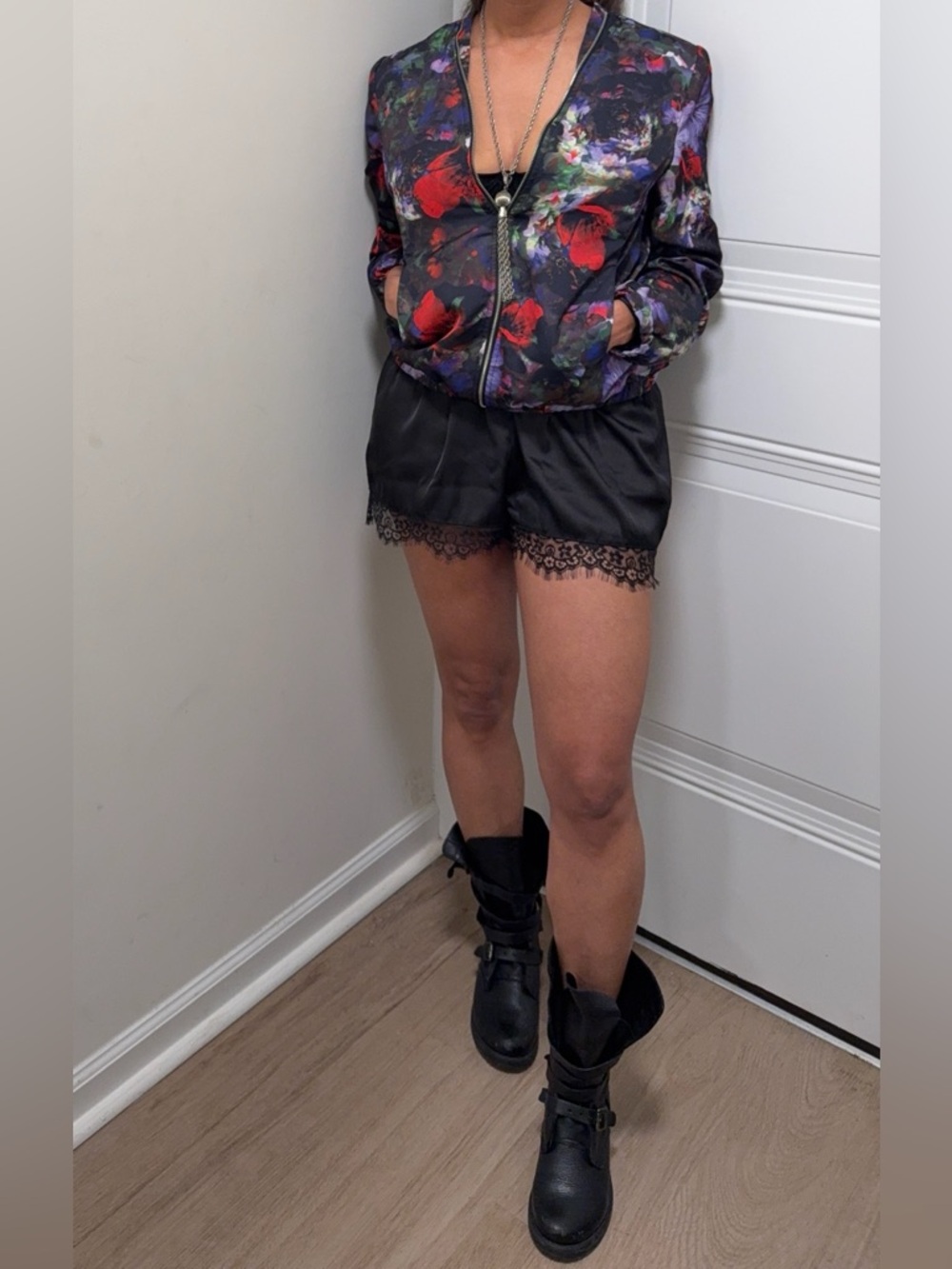H&M Floral Bomber Jacket